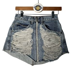 Carmar Light Wash Zipper Front Skirt